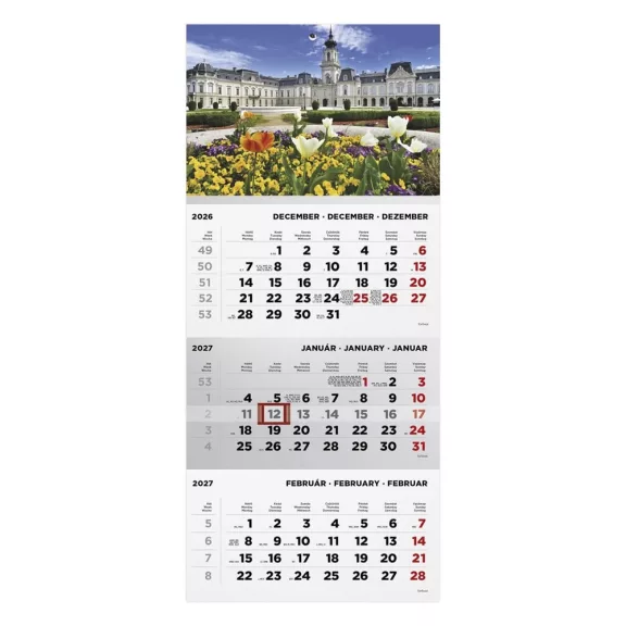 Speditőr naptár TOPTIMER T072 1 tömbös 3 havi Kastély 2027 Speditőr naptár TOPTIMER T072 1 tömbös 3 havi Kastély 2027