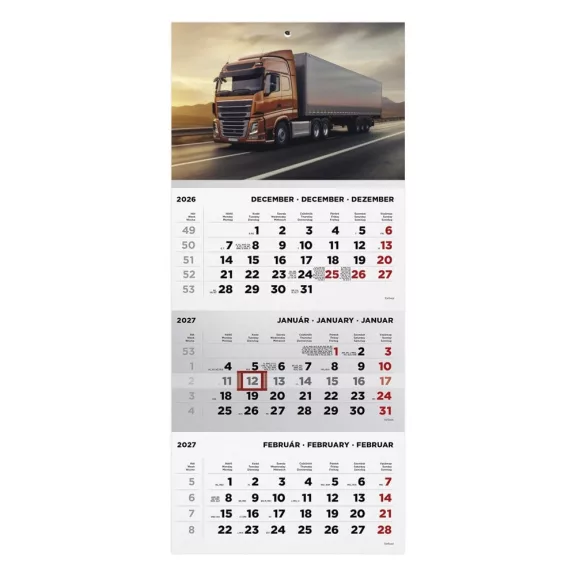 Speditőr naptár TOPTIMER T072 1 tömbös 3 havi Kamion 2027 Speditőr naptár TOPTIMER T072 1 tömbös 3 havi Kamion 2027