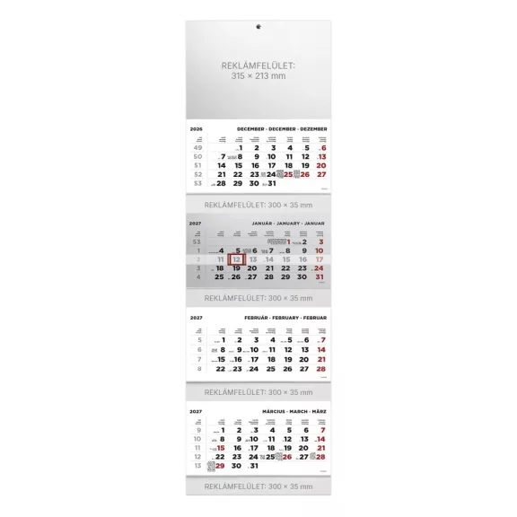 Speditőr naptár TOPTIMER T073 4 tömbös 4 havi üres fejrész 2027 Speditőr naptár TOPTIMER T073 4 tömbös 4 havi üres fejrész 2027