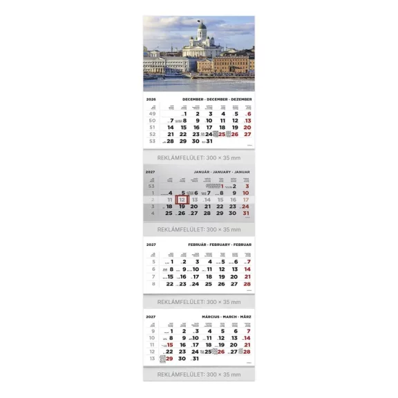 Speditőr naptár TOPTIMER T073 4 tömbös 4 havi Város 2027 Speditőr naptár TOPTIMER T073 4 tömbös 4 havi Város 2027