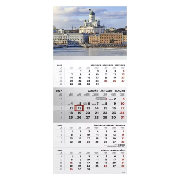 Speditőr naptár TOPTIMER T079 1 tömbös 4 havi Város 2027 Speditőr naptár TOPTIMER T079 1 tömbös 4 havi Város 2027