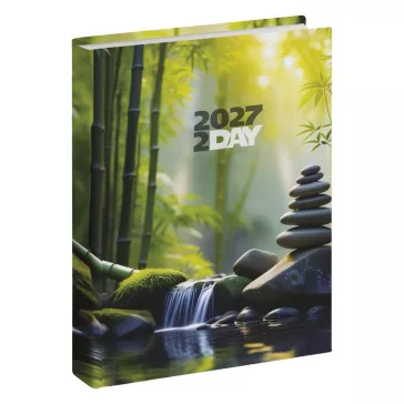   Zsebnaptár REALSYSTEM 2 Day B/6 kétnapos álló fehér lapos Tropical 2027