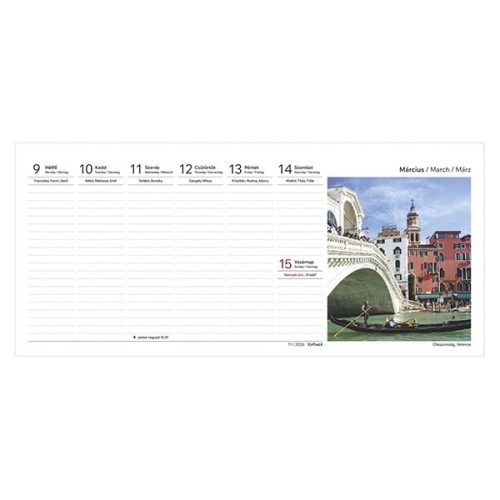 Asztali naptár képes TOPTIMER T066 álló fehér lapos Csodálatos Világ 2026.