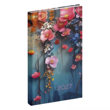   Zsebnaptár REALSYSTEM Picture álló fehér lapos Floral 2027