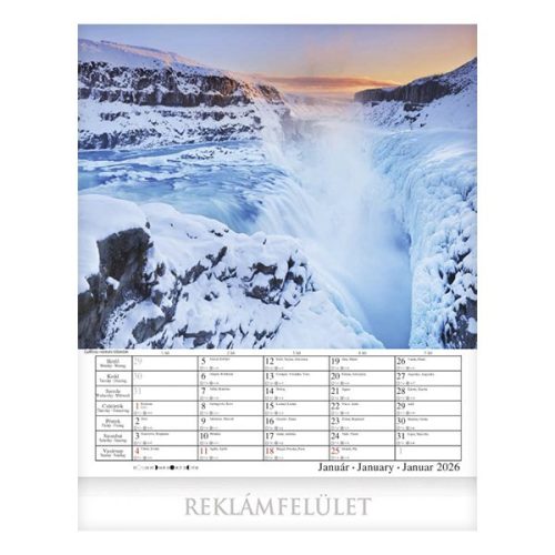 Falinaptár CSG 300x340mm álló Vízesések 2026.