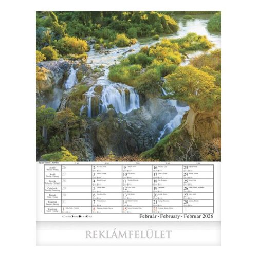 Falinaptár CSG 300x340mm álló Vízesések 2026.