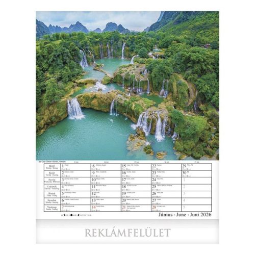 Falinaptár CSG 300x340mm álló Vízesések 2026.