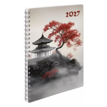   Határidőnapló REALSYSTEM SP1 spirál A/5 heti fehér lapos Japán 2027