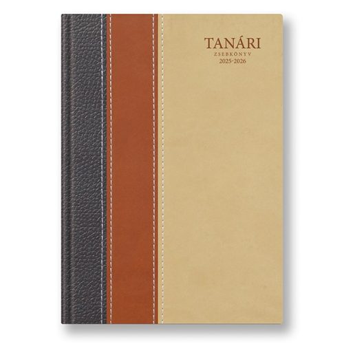 Tanári zsebkönyv TOPTIMER papírborító A/5 heti 145x205 mm Barna 2025-2026