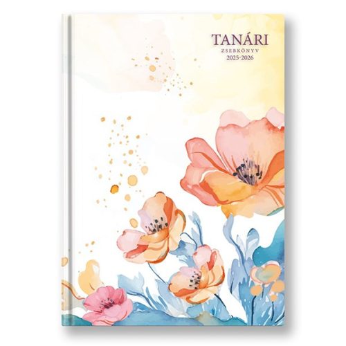Tanári zsebkönyv TOPTIMER papírborító A/5 heti 145x205 mm  Pipacs 2025-2026