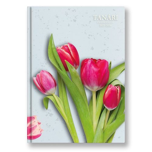 Tanári zsebkönyv TOPTIMER papírborító A/5 heti 145x205 mm Tulipán 2025-2026