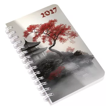   Zsebnaptár REALSYSTEM SP3 spirál mini 78x128mm heti fehér lapos Japán 2027