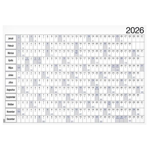 Plakátnaptár REALSYSTEM éves B/1 980x680mm kétoldalas 2026.