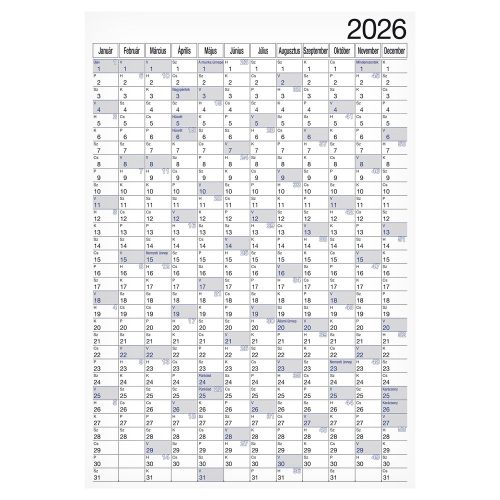 Plakátnaptár REALSYSTEM éves B/1 980x680mm kétoldalas 2026.