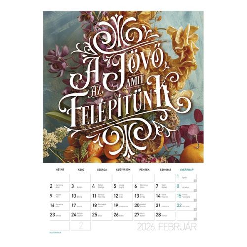 Falinaptár spirálozott  LIZZY CARD B/4 álló Motiváció 2026.