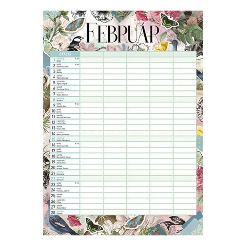 Falinaptár spirálozott LIZZY CARD B/4 álló Anyu tervezője Scrapbook Style 2026.