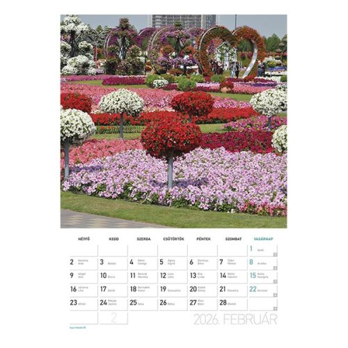 Falinaptár spirálozott  LIZZY CARD B/4 álló Díszkertek 2026.