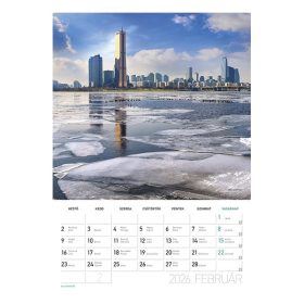   Falinaptár spirálozott  LIZZY CARD B/4 álló Világvárosok 2026.