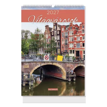   Falinaptár LIZZYCALENDAR B/4 álló spirálozot Világvárosok 2027