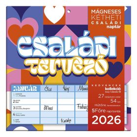   Falinaptár mágneses LIZZY CARD 220x220mm 2 hetes Családi tervező 2026.