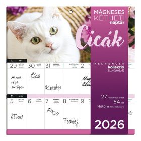  Falinaptár mágneses LIZZY CARD 220x220mm 2 hetes Cicák 2026.