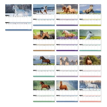   Falinaptár LIZZYCALENDAR 220x220mm 2 hetes mágneses Lovak 2027