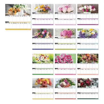   Falinaptár LIZZYCALENDAR 220x220mm 2 hetes mágneses Virágok 2027