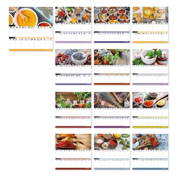   Falinaptár LIZZYCALENDAR 220x220mm 2 hetes mágneses Fűszernövények 2027