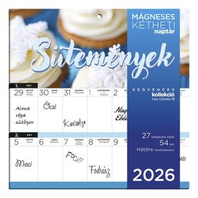   Falinaptár mágneses LIZZY CARD 220x220mm 2 hetes Sütemények 2026.
