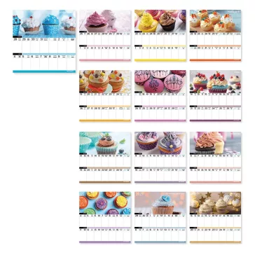   Falinaptár LIZZYCALENDAR 220x220mm 2 hetes mágneses Sütemények 2027