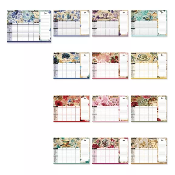 Falinaptár LIZZYCALENDAR 220x220mm 2 hetes + jegyzettömb mágneses Anyu Tervezője Scrapbook Style 2027 Falinaptár LIZZYCALENDAR 220x220mm 2 hetes + jegyzettömb mágneses Anyu Tervezője Scrapbook Style 2027