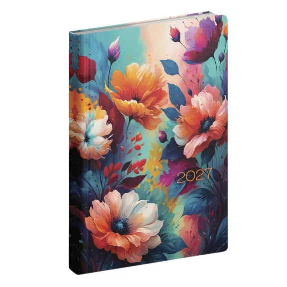 Zsebnaptár REALSYSTEM Fiestina B/6 álló fehér lapos Floral 2027 Zsebnaptár REALSYSTEM Fiestina B/6 álló fehér lapos Floral 2027