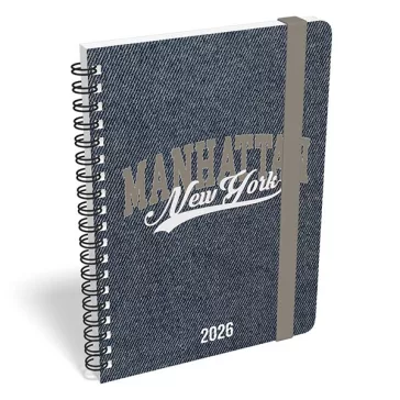   Határidőnapló LIZZY CARD B/6 heti spirálozott gumis Manhattan New York 2026.