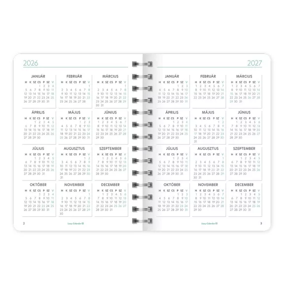 Határidőnapló LIZZY CARD B/6 heti spirálozott gumis Wild beuty sport club 2026.