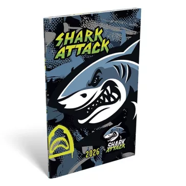   Zsebnaptár LIZZY CARD A/6 heti papírborítós Shark attack 2026.
