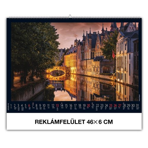 Falinaptár REALSYSTEM 460x320mm fekvő Európa 2026.