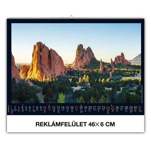 Falinaptár REALSYSTEM 460x320mm fekvő Hegyek 2026.