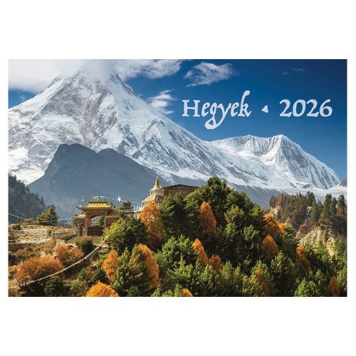 Falinaptár REALSYSTEM 460x320mm fekvő Hegyek 2026.