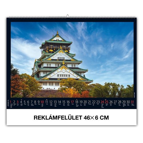 Falinaptár REALSYSTEM 460x320mm fekvő Várak kastélyok 2026.