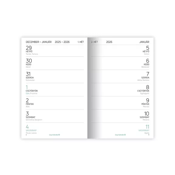 Zsebnaptár LIZZY CARD A/6 heti papírborítós Flow 2026. Zsebnaptár LIZZY CARD A/6 heti papírborítós Flow 2026.
