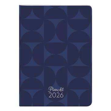   Zsebnaptár PLANALL B/6 heti álló fehér lapos aranyozott Blue 2026.