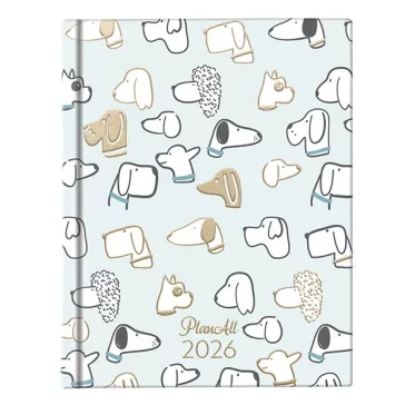   Határidőnapló PLANALL Mini A/6 heti keményfedelű aranyozott Good boy 2026.