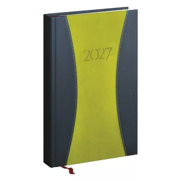   Határidőnapló REALSYSTEM Prémium A A/5 napi sárga lapos zöld 2027