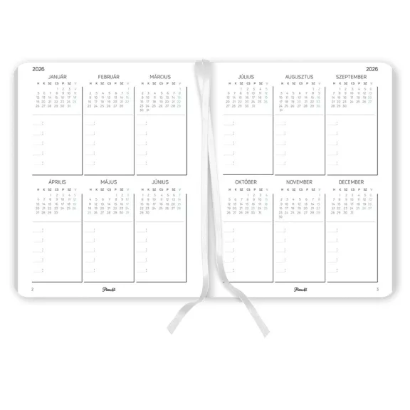 Határidőnapló PLANALL New Classic B/5 heti keményfedelű gumis Live 2026.