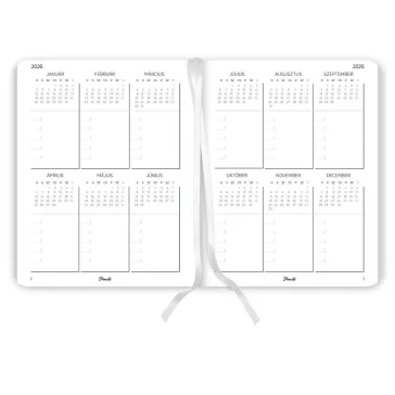   Határidőnapló PLANALL New Classic B/5 heti keményfedelű gumis Canvas 2026.