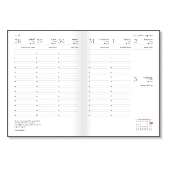 Tanári zsebkönyv PD CALENDAR papírborító A/5 Letters 2026-2027