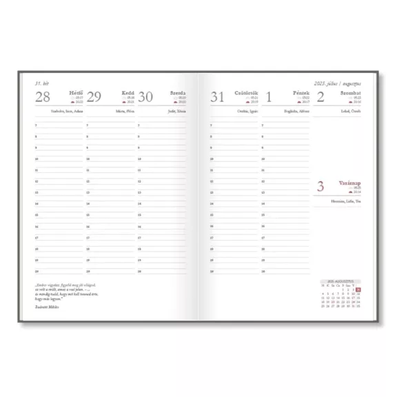 Tanári zsebkönyv PD CALENDAR papírborító A/5 Lilly 2026-2027