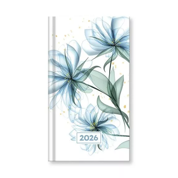 Zsebnaptár VECTRALINE álló fehér lapos vegyes mintás 2026.