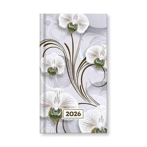 Zsebnaptár VECTRALINE álló fehér lapos vegyes mintás 2026.