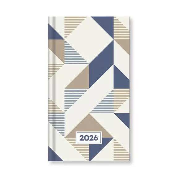 Zsebnaptár VECTRALINE álló fehér lapos vegyes mintás 2026.